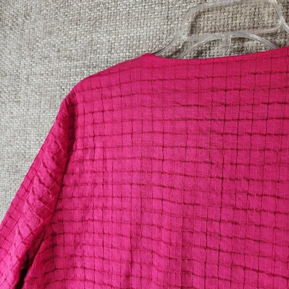 Chicos Textured Waffle Travel Jacket Womens US Large Raspberry Lined - Picture 5 of 11